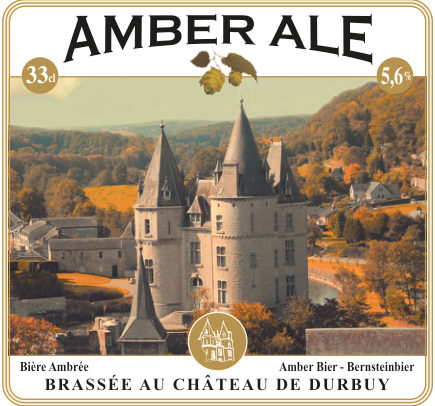 Étiquette Amber Ale de la Brasserie du Château de Durbuy