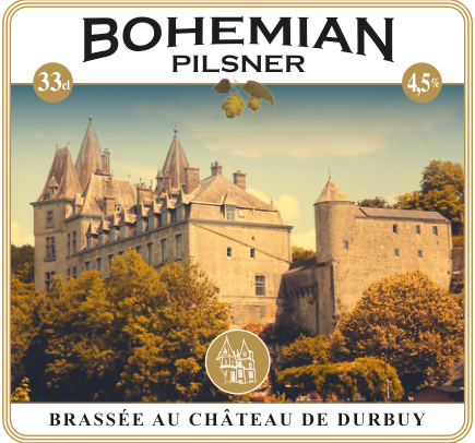 Étiquette Bohemian Pilsner de la Brasserie du Château de Durbuy