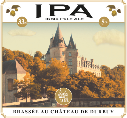 Étiquette IPA de la Brasserie du Château de Durbuy